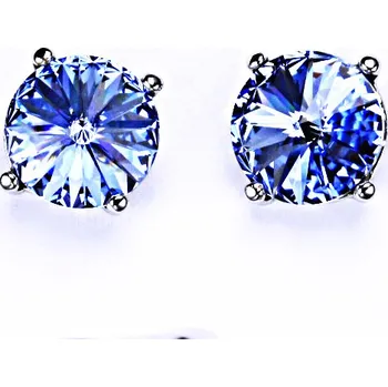 Náušnice Stříbrné náušnice na šroubek s krystaly Swarovski Rivoli ( barva Light safir)NŠ 1188