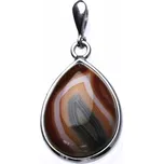 Stříbrný přívěsek, kapka přírodní karneol,sardonyx, přívěšek s karneolem, P 1491