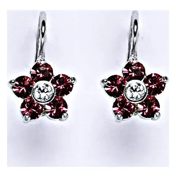Náušnice Stříbrné náušnice se Swarovski rose krystaly, NK 1444