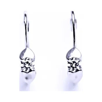 Náušnice Stříbrné náušnice se syntetickými zirkony na patent, ve 212