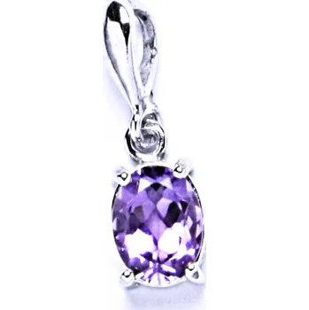 Přívěsek Stříbrný přívěsek,přírodní světlý ametyst, přívěsek ze stříbra, P 1245