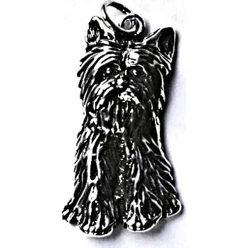 Šperk Stříbrný přívěšek s patinou jorkšír, přívěsek ze stříbra jorkšírský teriér P 209
