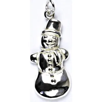 Přívěsek Stříbrný přívěsek sněhulák, přívěsek ze stříbra, P 243