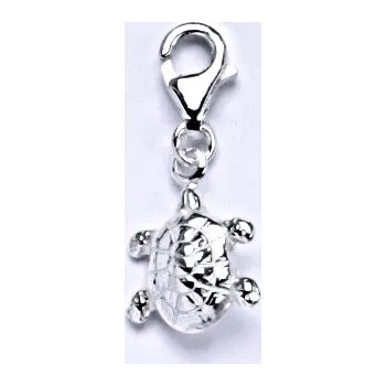 Módní doplněk Stříbrný přívěšek s karabinou, želva, přívěšek ze stříbra P 784