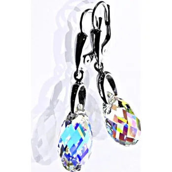 Náušnice Stříbrné náušnice se Swarovski AB krystaly 17 mm, NK 1313/27