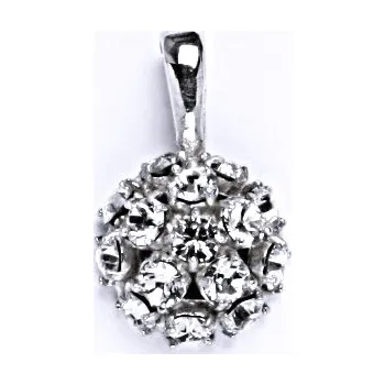 Přívěsek 1 Přívěšek ze stříbra s čirým krystalem Swarovski, půlkoule s pevným úchytem P 1337