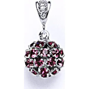 Přívěsek Koule se Swarovski krystalem přívěsek stříbrný fuchsia P 1344/2