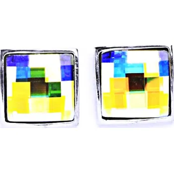 Náušnice Stříbrné náušnice na šroubek s krystaly Swarovski (AB crystal)NŠ 1305
