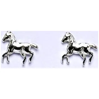 Náušnice Stříbrné náušnice kůň, náušnice ze stříbra NŠ 14