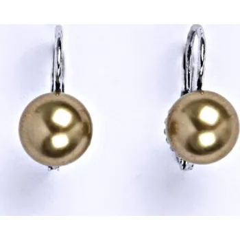 Náušnice Stříbrné náušnice se Swarovski perlou bronze pearl 8 mm, NK 1356
