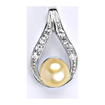 Přívěsek Stříbrný přívěšek s přírodní lososovou perlou P 1411