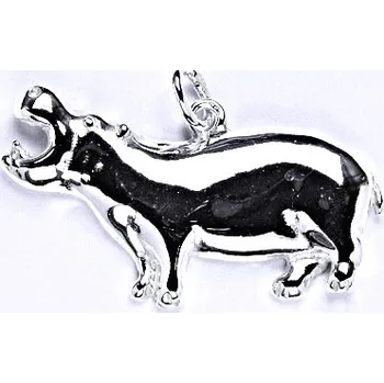 Přívěsek Stříbrný přívěsek hroch, přívěsek ze stříbra, P 954