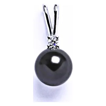 Přívěsek Swarovski perly 8 mm tahiti přívěsek stříbro, P 1207A