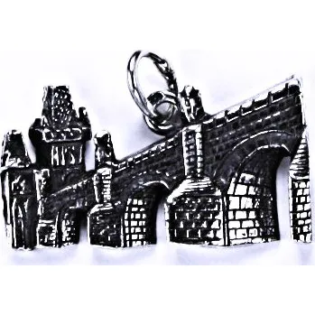 Přívěsek Stříbrný přívěšek s patinou, stříbrné šperky, Karlův most, P 908