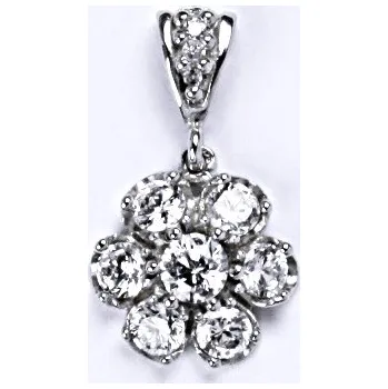 Přívěsek Stříbrný přívěsek s čirými zirkony, kytičky, P 1378/2