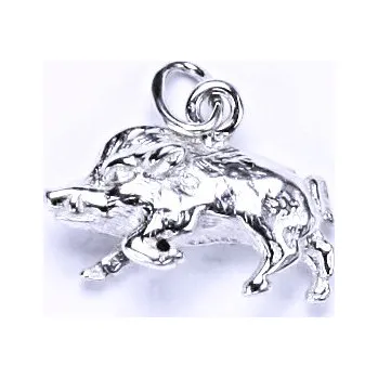 Přívěsek Stříbrný přívěsek, figurka divočák, přívěšek ze stříbra, P 605