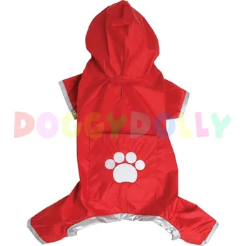 Obleček pro psa Pláštěnka Doggydolly červená 4 nohy XXS