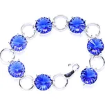 Stříbrný náramek s krystaly Swarovski Rivoli (Safír)R 1188