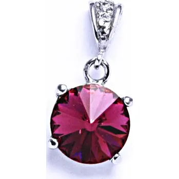 Šperk Stříbrný přívěšek s krystalem Swarovski Rivoli (barva Fuchsia)P1188/2