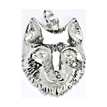 Přívěsek Stříbrný přívěsek,vlk,vlčí hlava, přívěsek ze stříbra, P 110