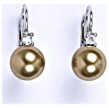 Náušnice Stříbrné náušnice se Swarovski perlou bronze 8 mm, NK 1207