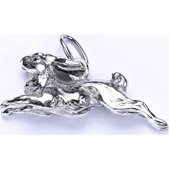 Přívěsek Stříbrný přívěsek - figurka běžící zajíc, přívěšek ze stříbra, P 606