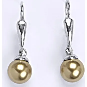 Náušnice Stříbrné náušnice se Swarovski perlou bronze 8 mm, NK 1397/20