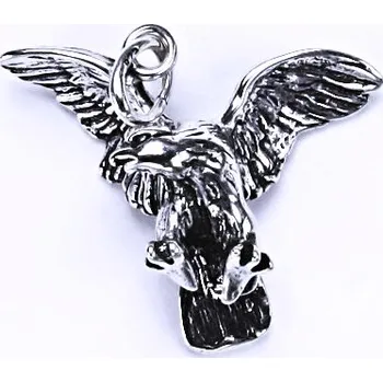 Přívěsek Stříbrný přívěsek s patinou, figurka letící orel, přívěšek ze stříbra, P 604