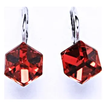 Náušnice Stříbrné náušnice na patent s krystaly Swarovski (paparadscha 6x6 mm)NK 1230