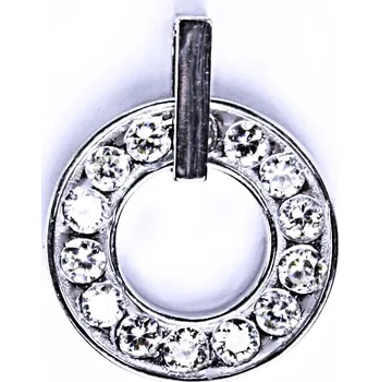 Přívěsek Stříbrný přívěšek, zirkon čirý, šperky se zirkony, přívěsek ze stříbra, P 1290