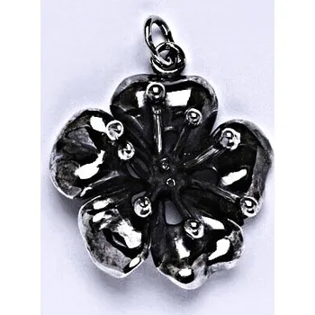 Přívěsek Stříbrný přívěsek s patinou kytička,přívěsek ze stříbra, P 125