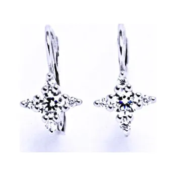 Náušnice Stříbrné naušnice se zirkonem na patent, náušnice ze stříbra VE 38 BZ