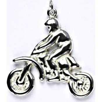 Přívěsek Stříbrný přívěsek, motocross, motorka, přívěšek ze stříbra, P 233
