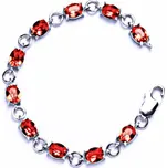 Stříbrný náramek s krystaly Swarovski padparadscha, šperk, R 1245