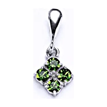 Přívěsek Stříbrný přívěšek se swarovski krystalem fern green,šperk P 1324/22