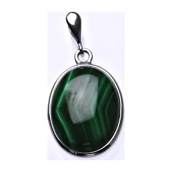 Šperk Stříbrný přívěsek, přírodní malachit, přívěšek s malachitem, P 1493B