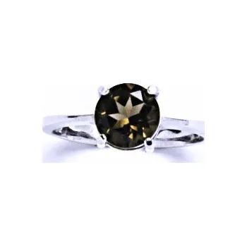 Prsten Stříbrný prsten, přírodní záhněda, prstýnek ze stříbra, T 1252