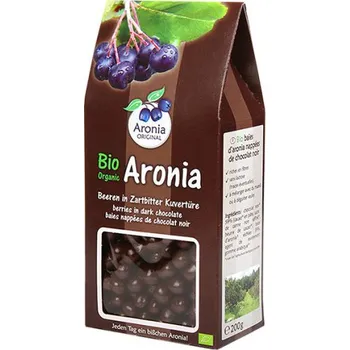 Aronia Original Arónie v hořké čokoládě bio 200 g Sušené ovoce Aronia Original Arónie v hořké čokoládě bio 200 g