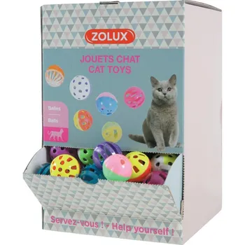 Hračka pro kočku Zolux kočka zvonící míčky display 204 ks 