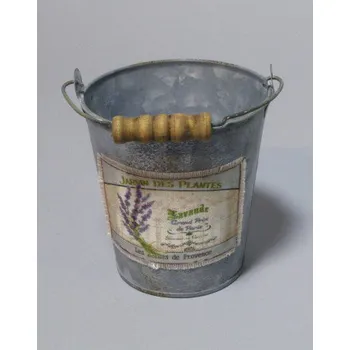 Květináč Kbelíček šedý Levandule Ø 12 cm 420794-011-815