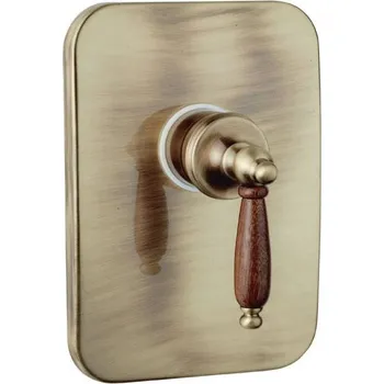 Vodovodní baterie sprchová podomítková baterie RAF NILO NL85 WV bronz, dřevěná ručka