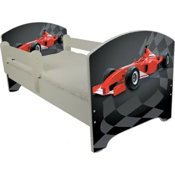 Dětská postel Dětská postel Oskar Formule 140x70 cm - Norská borovice - 1x krátká + 1x dlouhá zábrana bez šuplíku