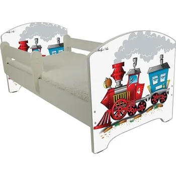 Dětská postel Dětská postel Oskar Vláček 140x70 cm - Norská borovice - 2x krátká zábrana bez šuplíku