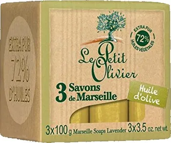 Mýdlo Le Petit Olivier Marseillské mýdlo s olivovým olejem 3 x 100 g