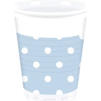 Jednorázové nádobí Modré kelímky puntík 10 ks, 200 ml
