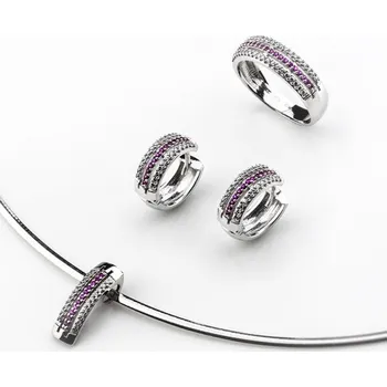 Prsten Dámská zlatá souprava s červenými rubíny a zirkony cca 585/10,50gr (POŠTOVNÉ ZDARMA)