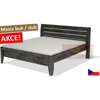 Nábytek postel Egmont 200x90 jádrový buk - moření Teak