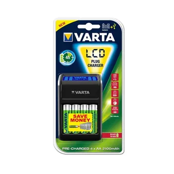 Nabíječka baterií Varta LCD Plug charger + 4X AA (57677101441)