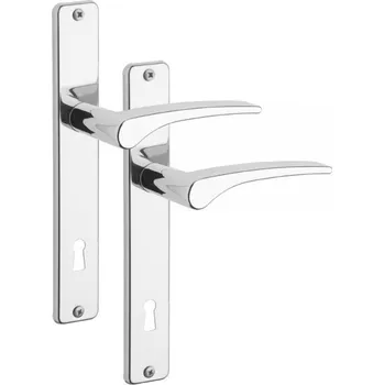 Rostex Praktik štítové dveřní kování - klika-knoflík pro klíč 72mm Cr