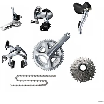 Sada komponentů pro jízdní kolo Shimano kompletní sada 105 5800 53-39, 12-25, 175 mm stříbrná